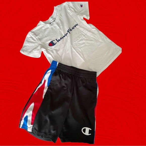 Champion Other - Champion Athleticwear Basketball Shorts and Logo T-shirt - Small Big Boy FIRM